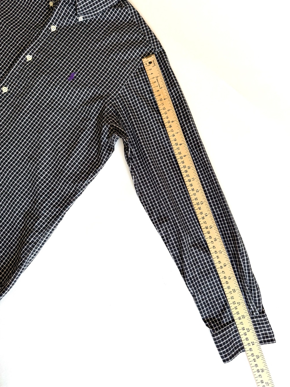 Ralph Lauren Polo Black & White Windowpane Button-Down Shirt M Preppy Academia - Picture 9 of 10